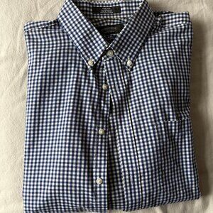 Nordstrom Blue Plaid No-Iron Shirt